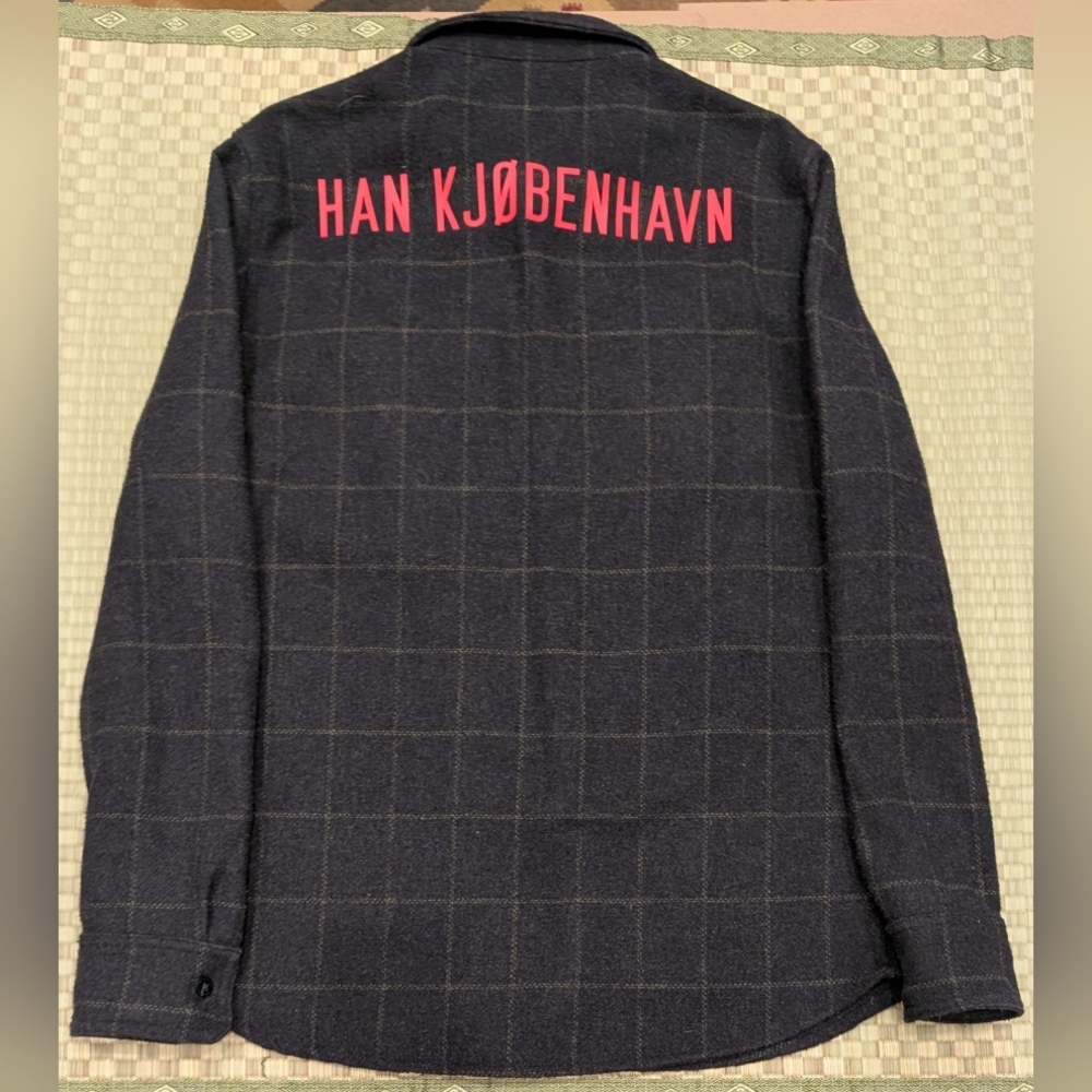 Han Kjobenhavn Garden Shirt Plaid Wool Blend Men's Size Large